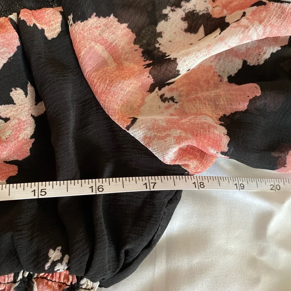 Free People Black and Pink Lace top